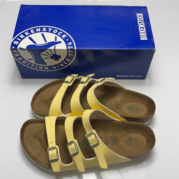 Birkenstock | Shoes | Birkenstock Vegan Florida Fresh Brushes Vanilla  Yellow | Poshmark